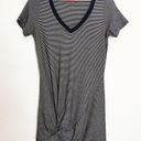 n:philanthropy  V-Neck Short Sleeve Striped Knot Distressed T-Shirt Mini Dress XS Photo 2