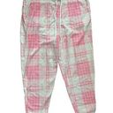 Aerie NWT  Snowed In Fuzzy Jogger Plaid Pant Size XL Pink Photo 0