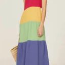 Marine layer 🆕 NWOT  Corinne Maxi Dress Rainbow Colorblock Sleeveless V Neck XS Photo 5