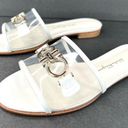 Salvatore Ferragamo  Rhodes Pvc Gancini Logo White Leather Flat Sandals Size US 5 Photo 0