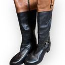 Bandolino Leather Zip Buckle Knee High Women’s Boots Black & Brown Size 9M Photo 1