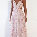 Floral Print Pink Maxi Dress Size L Photo 0