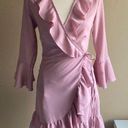 Pretty Little Thing Size 4 mauve ruffle wrap dress Photo 0