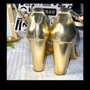 Bamboo  Frenzy Chunky High Heel Sandal Shoes Rhinestone Shoes Gold Shoes~8. Photo 2