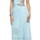 Faviana NWT NEW  7304 blue strapless cutout beaded prom dress Photo 10