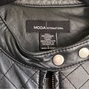 Moda Vintage  International Black Leather Motorcycle Jacket Photo 4