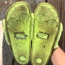 PacSun Neon Green Furry Slides Photo 3