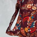 Lily White burgundy high neck paisley print top with keyhole back size medium Photo 3