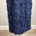 XScape  Women's Cocktail Dress Size 6 Blue 3D Floral Lace Off the Shoulder Sheath Photo 7