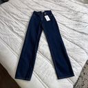 Frame le high and tight straight leg exposed zipper dark wash denim jeans 24 Photo 2