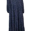 Boden Printed Crew Neck Tiered Maxi Dress with Pockets Blue Size 14 Photo 1