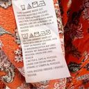 Jason Wu J  Long Sleeve Foil Print Woven Blouse w/ Lace Trim Size 2X Orange Red Photo 10