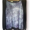 DKNY Jeans Raglan Top Long Sleeve Black Blue Purple Python Snake Pattern XL Photo 0