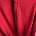 Croft & Barrow  Women’s Deep Red Button Down Long Sleeve Cardigan - Petite Small Photo 4