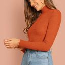 SheIn Orange Turtleneck Ribbed Sweater Size XS Photo 1