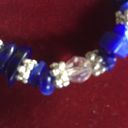 Vintage Blue  and metal and white beaded bracelet Photo 1