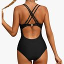 One Piece Charmo Tummy Control  Swimsuits for Women Ruched Bathing Suits Strappy V Neck Monokini Photo 1