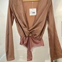 Missguided NWT  Petite Drape Plunge Bodysuit - Nude Photo 0