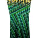 Bob Mackie  Green Yellow Floral Short Sleeve Pullover Stretchy 1x Dress Photo 2