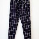 Zaful NWT Stretch Window Pane Print Tapered Slim Ruffle Waist Pants M/6 NEW Photo 0