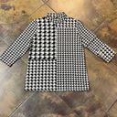 Tribal Women’s Houndstooth Mock Turtleneck 3/4 Sleeve Medium Black Photo 3