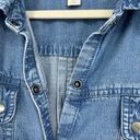 J.Jill  Denim Chambray Midi Shirt Dress Snap Front Sleeveless Pockets Size 3X Photo 2