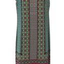 Versona  Teal, Orange, Green and Brown Shift MIDI Dress - size small Photo 0