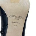 Jimmy Choo  85mm JC Logo Black Calf Leather Ankle Boots Size 37 Photo 9