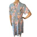 The Moon DB Floral Pattern Short Sleeve Flowy A-Line Dress With Pockets Photo 3