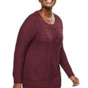 Lane Bryant  Cable Knit Shimmer Metallic Pullover Sweater in Purple Size 22/24 Photo 13