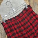 Talbots  Vintage Red Plaid Pleated Skirt Womens Size 12 Side Zip Wool Blend Photo 1