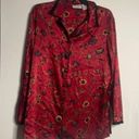 Jaclyn Smith red floral long sleeve pajama set, oriental, lightweight Photo 2