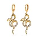18K Gold Plated Gold Snake Drop Dangle Hoop Earrings for Women Photo 2