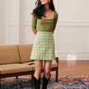 Green Plaid Mini Skirt Fall Photo 3