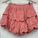 American Eagle  Pink Tiered  Floral Skort/Skirt Sz SX Elastic Waist Photo 1