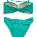 La Blanca  Island Goddess Two Piece Bikini Swimsuit Emerald Green & Gold Size 6 Photo 2