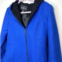 London Fog  NWOT River Blue Wool-Blend Zip Up Hooded Casual Pea Coat Small Photo 2