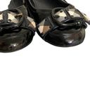 Burberry  Nova Black Patent Leather Plaid Buckle Ballet Flat Photo 8