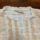 Savanna Jean Sabanna Jane Embroidered Top Long Sleeve Blouse White / Yellow Size S, Cotton Photo 4