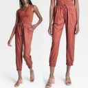 A New Day Drawstring Waist High Rise Ankle Jogger Pants Faded Red Size Large Photo 2