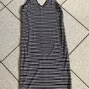 ATM Striped Wrestler Tank Ribbed Knit Mini Dress in Black and White Size Small Photo 3