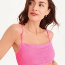 DKNY New  Neon Pink Micro Scrunch Bikini Top Size Small Photo 0