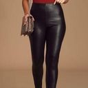 Lulus  Ellianna Black Vegan Leather High-Waisted Leggings in black size Medium Photo 0