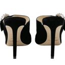 Jimmy Choo  Saf Black Suede Crystal Embellished Buckle Sandal High Heel Mules Photo 4