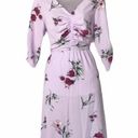 Bobeau  Lavender Floral Ruched Midi Dress S Photo 0