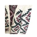 LA Hearts  Womens OS Open Front Cardigan Southwest Aztec Sweater Cream Red Green Photo 2