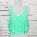 Iris  Mint Green Layered Flounce Festival Crop Top Tank Top Size Small Photo 1