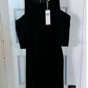 BCBGeneration  BLACK VELOUR COLD SHOULDER DRESS SIZE SMALL NEW Photo 2