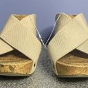 ESPIRIT Strappy Tan Cork Wedge Sandals w/ Brushed Gold Hardware Size 9M Photo 6