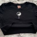 Self Esteem Black Y2K Black Yin Yang 100% Cotton Crop Top, size XL Photo 9